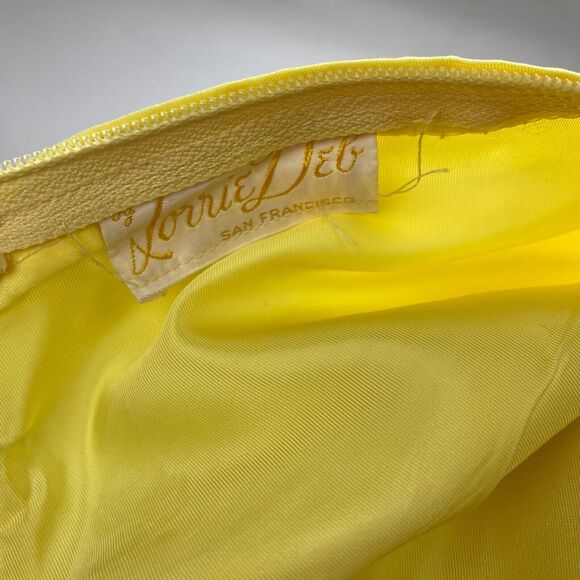 Vintage 60s Lorrie Deb Dress Small Yellow Chiffon Ruffles Embroider Daisy Trim - Picture 11 of 11